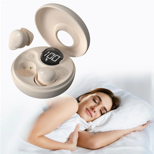 ANSTEN Sleep Headphones Small Invisible Noise Cancelling Sleep Earbuds Sleep Earbuds for Side Sleepers Hidden Earplugs for Sleep Digital Power Display Ear Buds for Sleeping Working Hiking